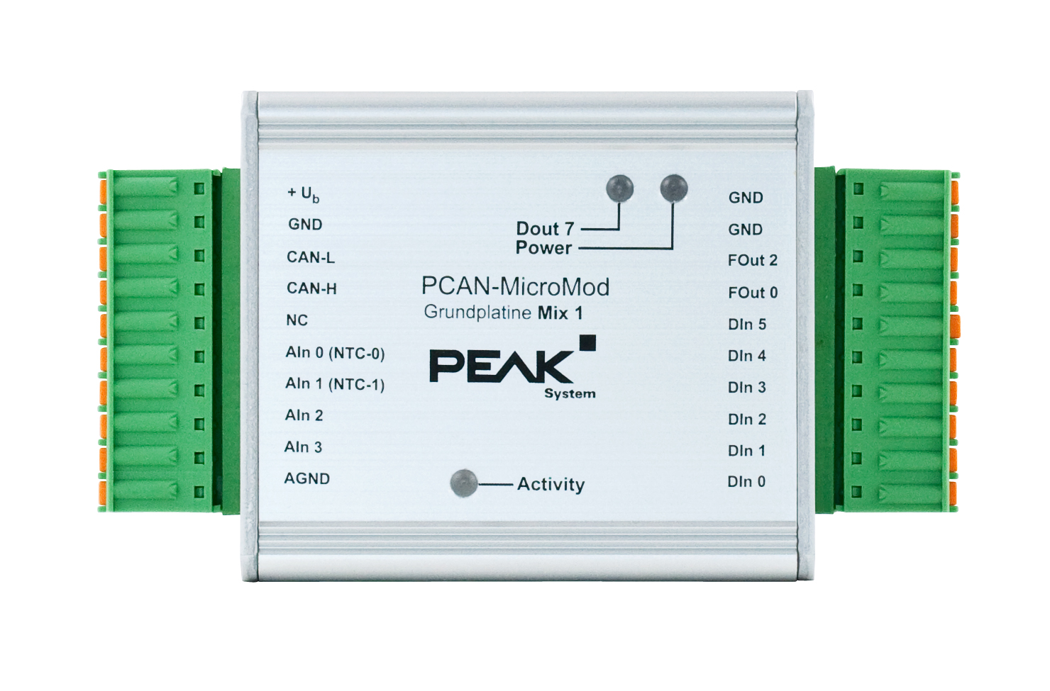 Interface PCAN-MicroMod Base-Board Mix1 incl. MicroMod CPU and Alluminium Housing and connector  